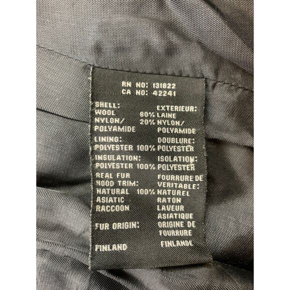 SAM Parka Women's Size Small Blue Jacket Wool Blend Real‎ Fur Hood - Picture 7 of 11